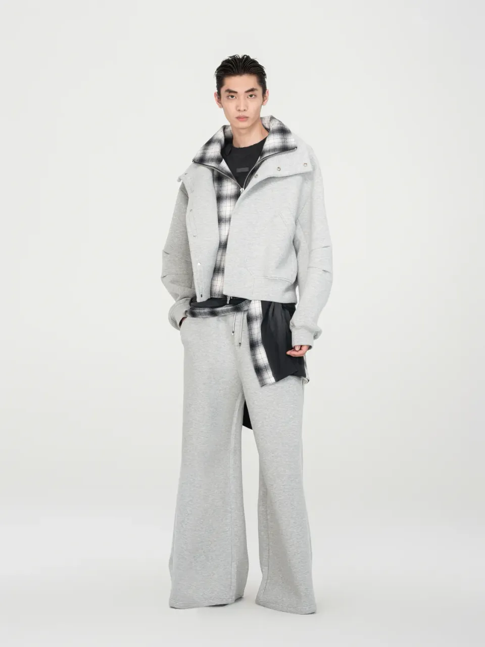 Feng Chen Wang Scuba Knit Jakke Grå 2-i-1 Lagdelt