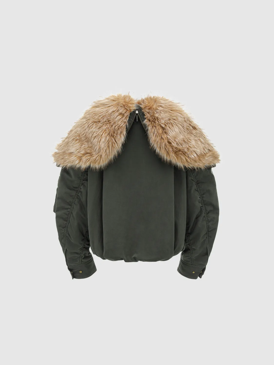 Feng Chen Wang grøn vatteret jakke teddykrave XS-XL