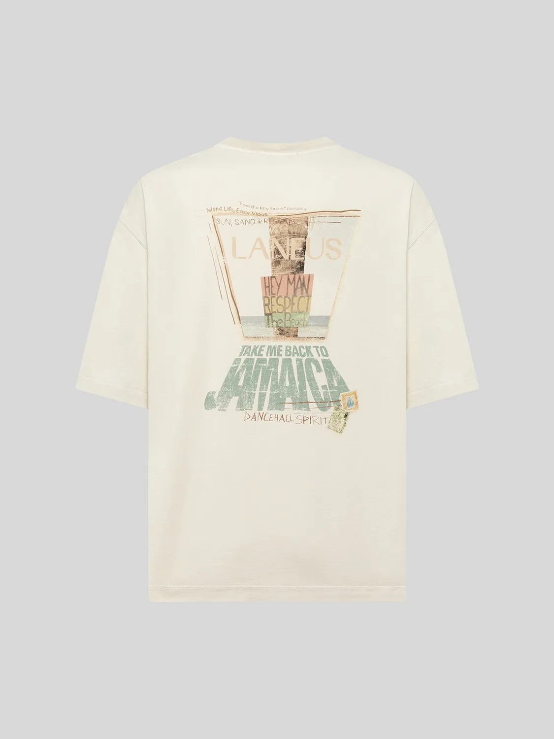 Laneus Oversized Jersey t-shirt bomuld creme
