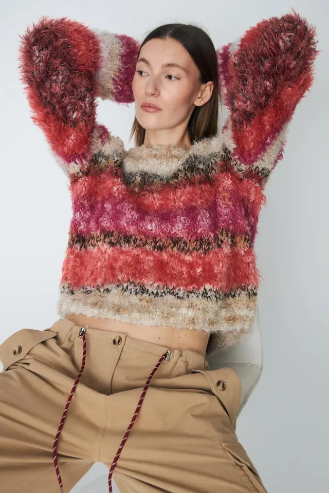 DAWNXDARE Eloise Pullover striktrøje 337 garnet rose