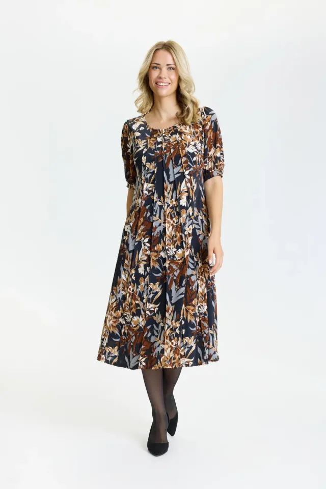IN FRONT Lucette kjole jersey halværme print