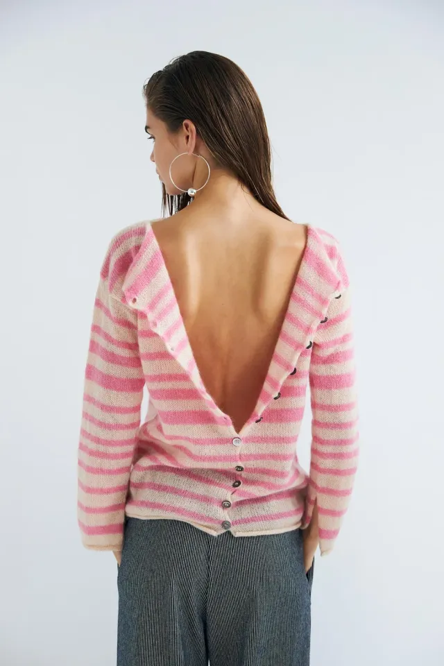 DAWNXDARE SINEA 219 SUPER PINK cardigan pink mohair