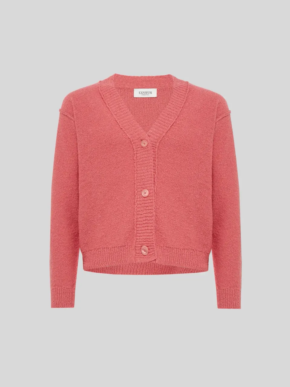 Laneus Knit Cardigan strikcardigan pink cashmere-silke