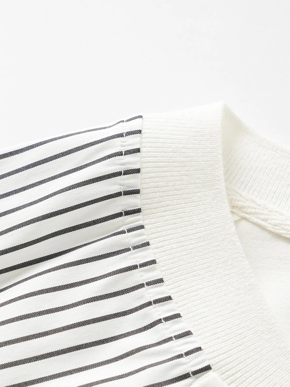 Feng Chen Wang Striped Patchwork t-shirt hvid bomuld