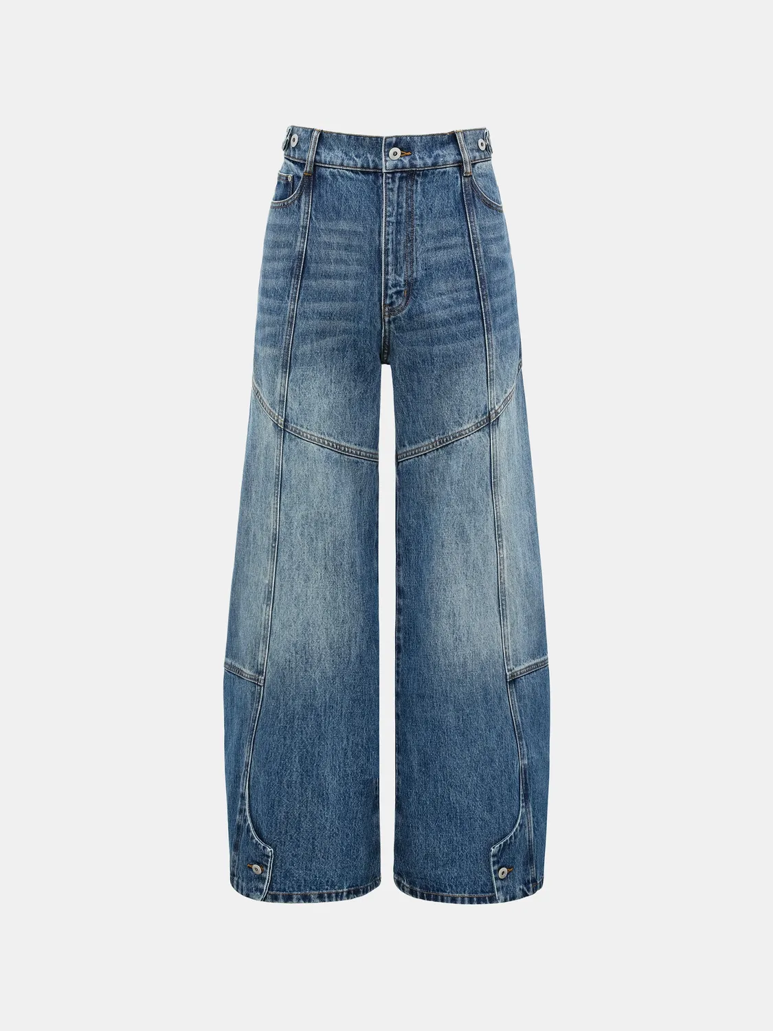 Feng Chen Wang Deconstructed Stitch jeans blå