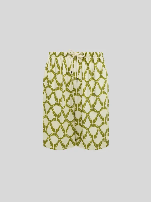 Laneus Viscose Bermuda shorts cream print
