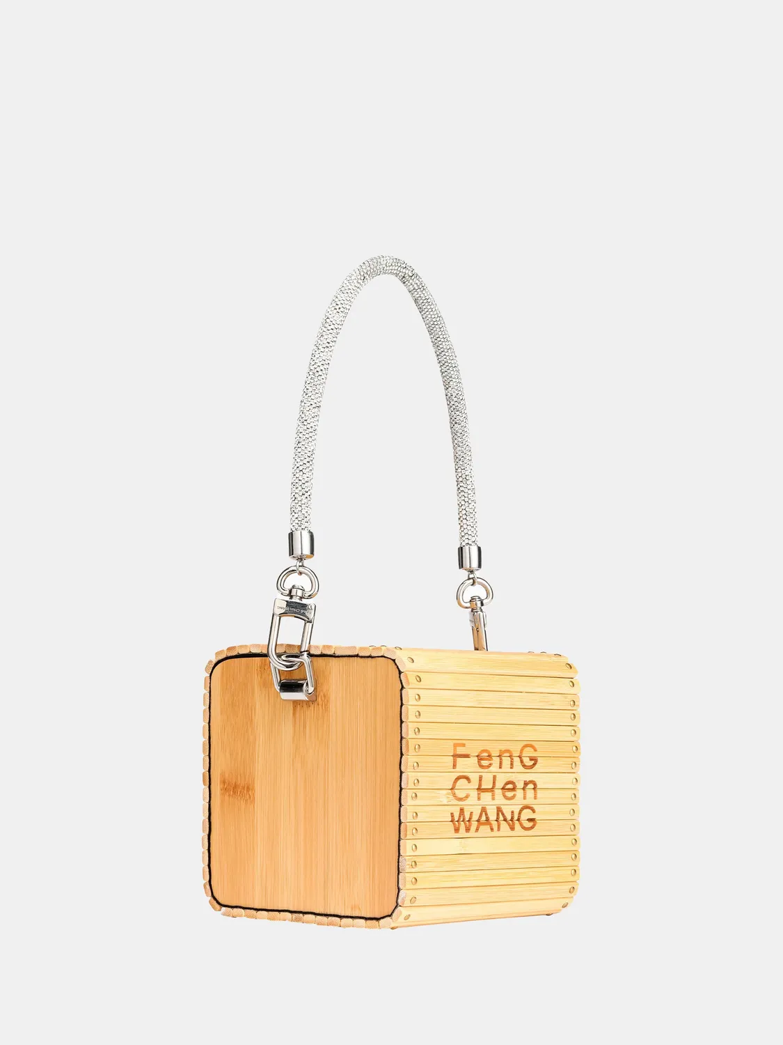 Feng Chen Wang Square Small Bamboo taske OS natur bambus