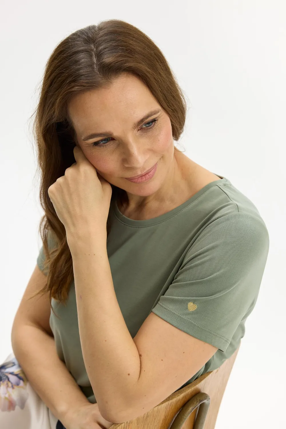 IN FRONT Nina t-shirt rund hals modalblanding