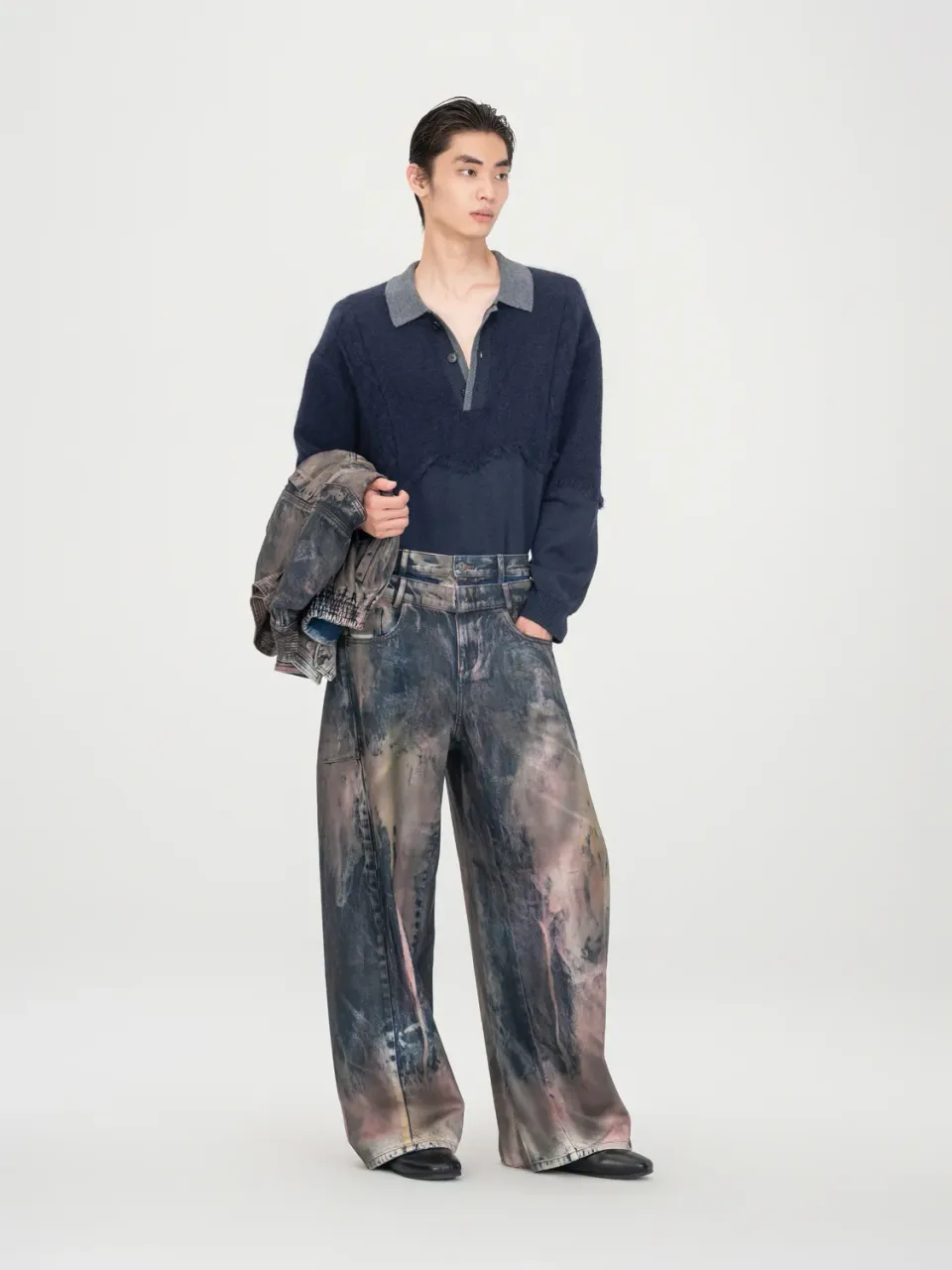 Feng Chen Wang Tie-Dye Coated jeans brun coated
