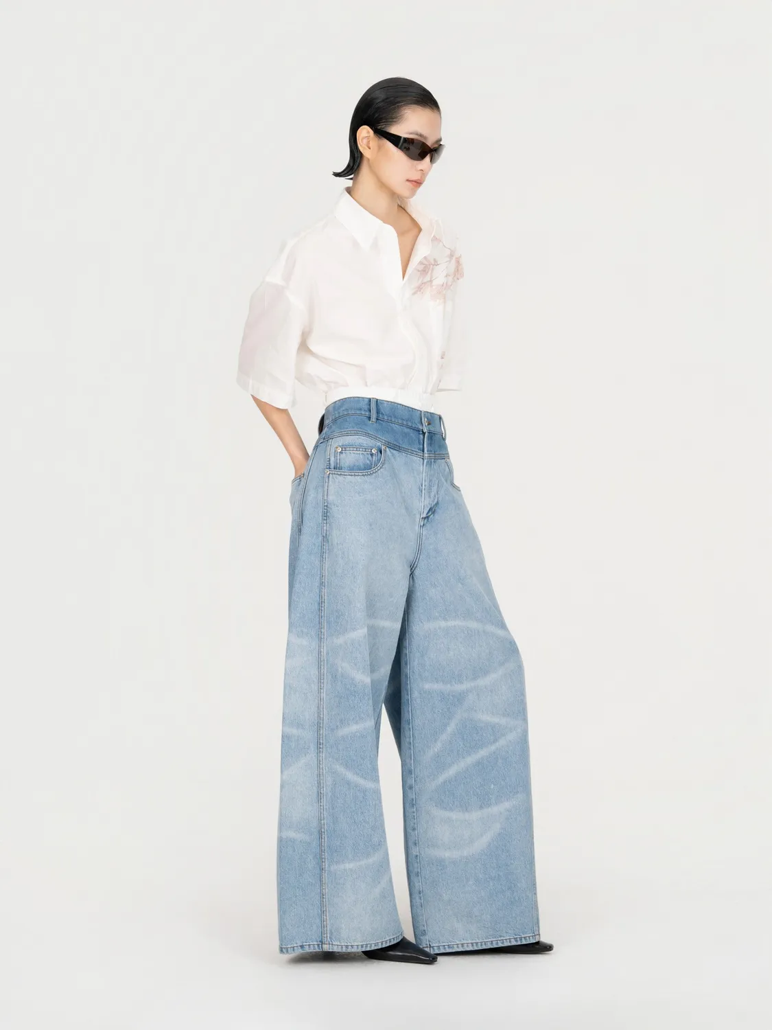 Feng Chen Wang Wide Leg Denim bukser denim vide