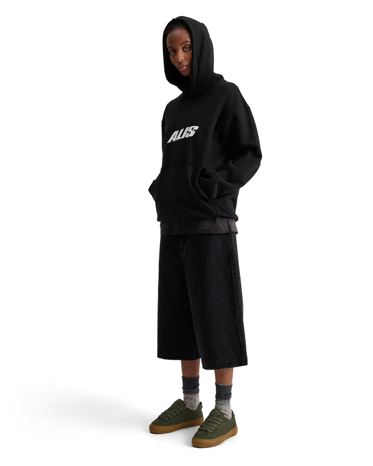 Alis Aori hoodie sort bomuld oversize XS-XXL