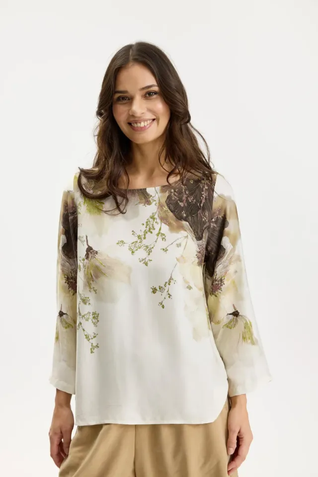 IN FRONT Silla bluse med print