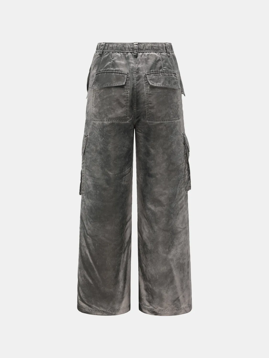Feng Chen Wang Grey Sandwashed nylon cargobukser grå