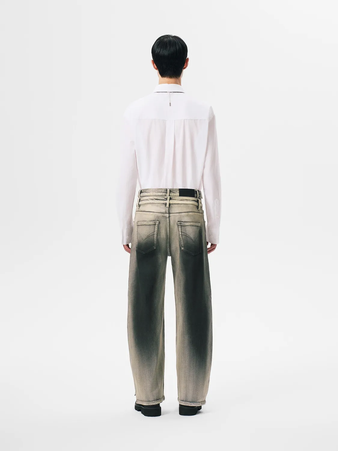 Feng Chen Wang Gradient Denim bukser sort-hvid str XS-XL