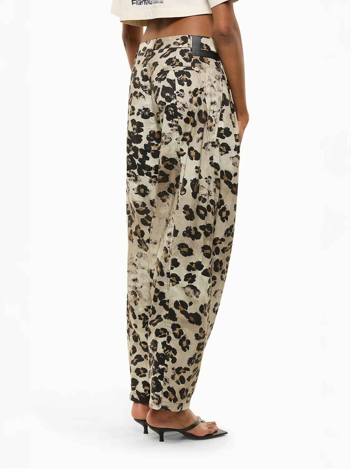 Laneus Animal Print Trousers bukser multicolour bomuld