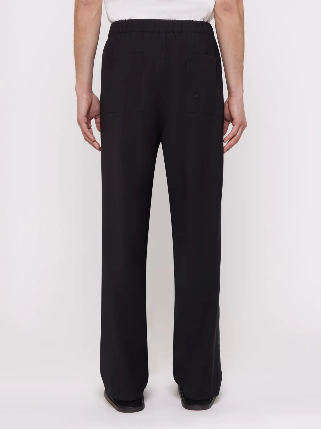 Laneus Trousers Wool Tapered Fit uldbukser sort cool wool