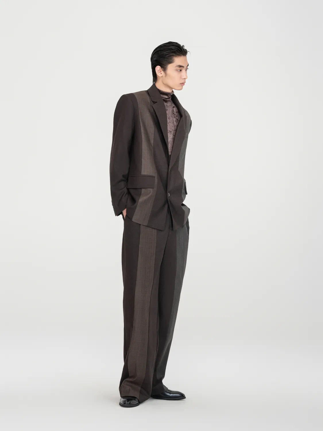 Feng Chen Wang paneled blazer brun stribet