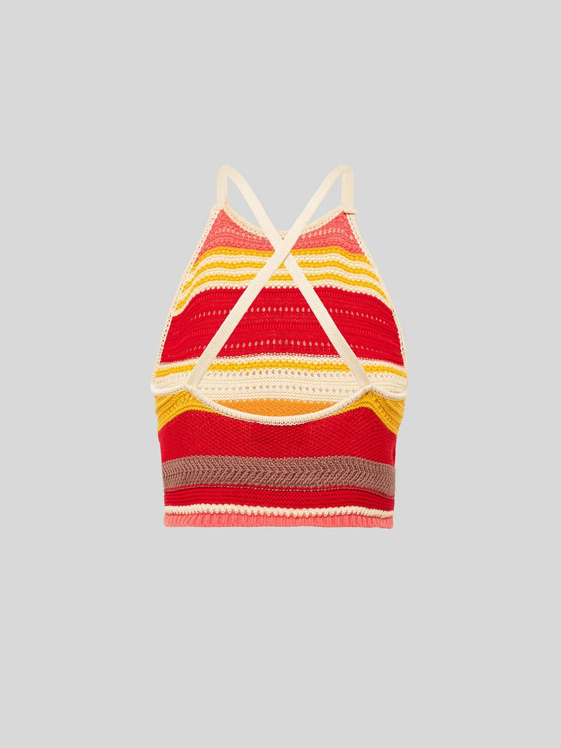 Laneus strik top bomuld pink-multicolor