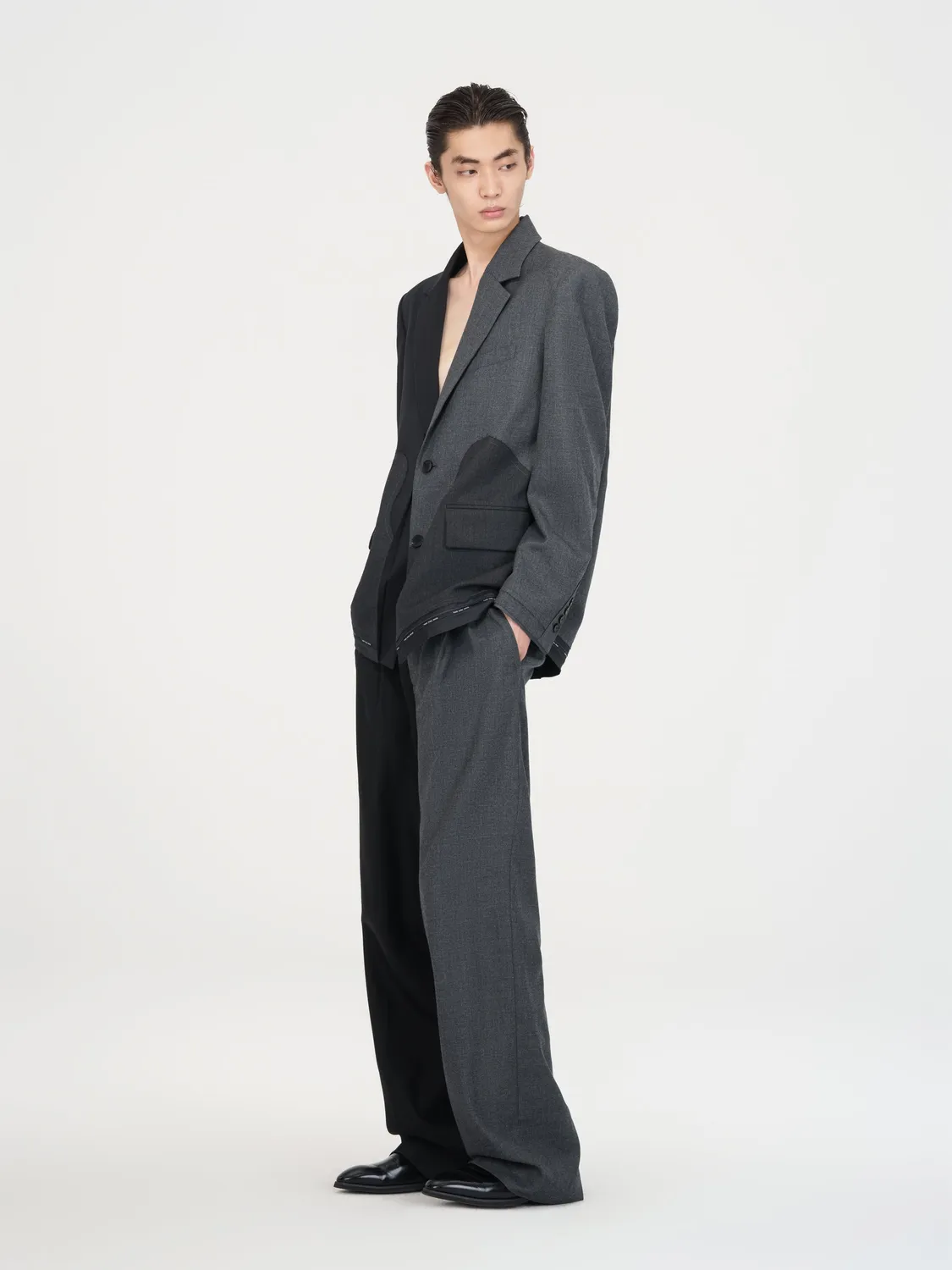 Feng Chen Wang Black and Grey Two-Tone bukser sort-grå