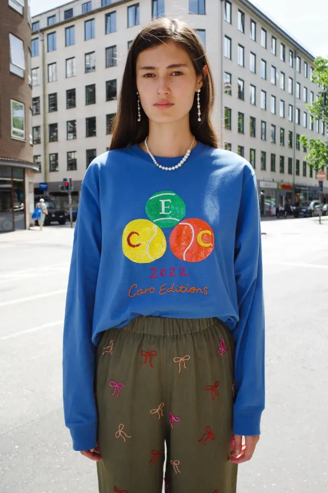 Caro Editions langærmet T-shirt blå tennis