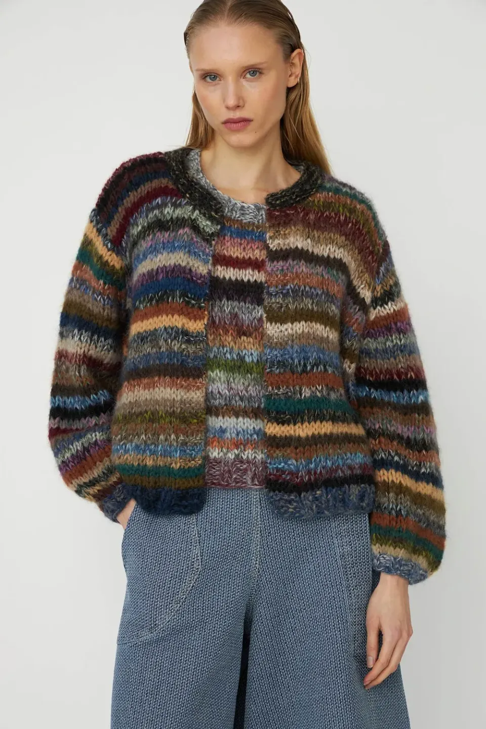 DAWNXDARE Gabi DS 990 Dark Multi cardigan mørk deadstock