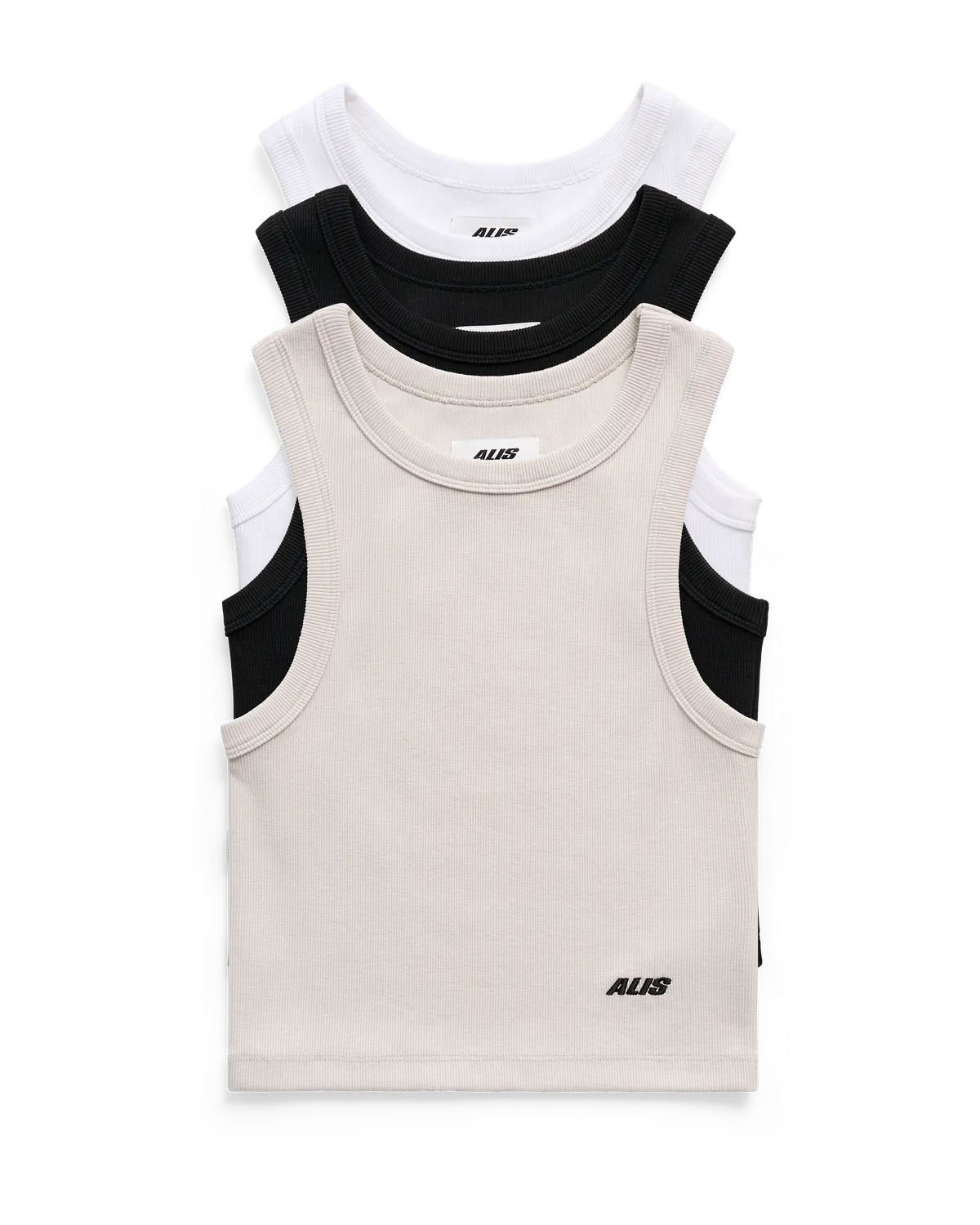 Alis Whitney baby tank top 3-pak rib bomuld