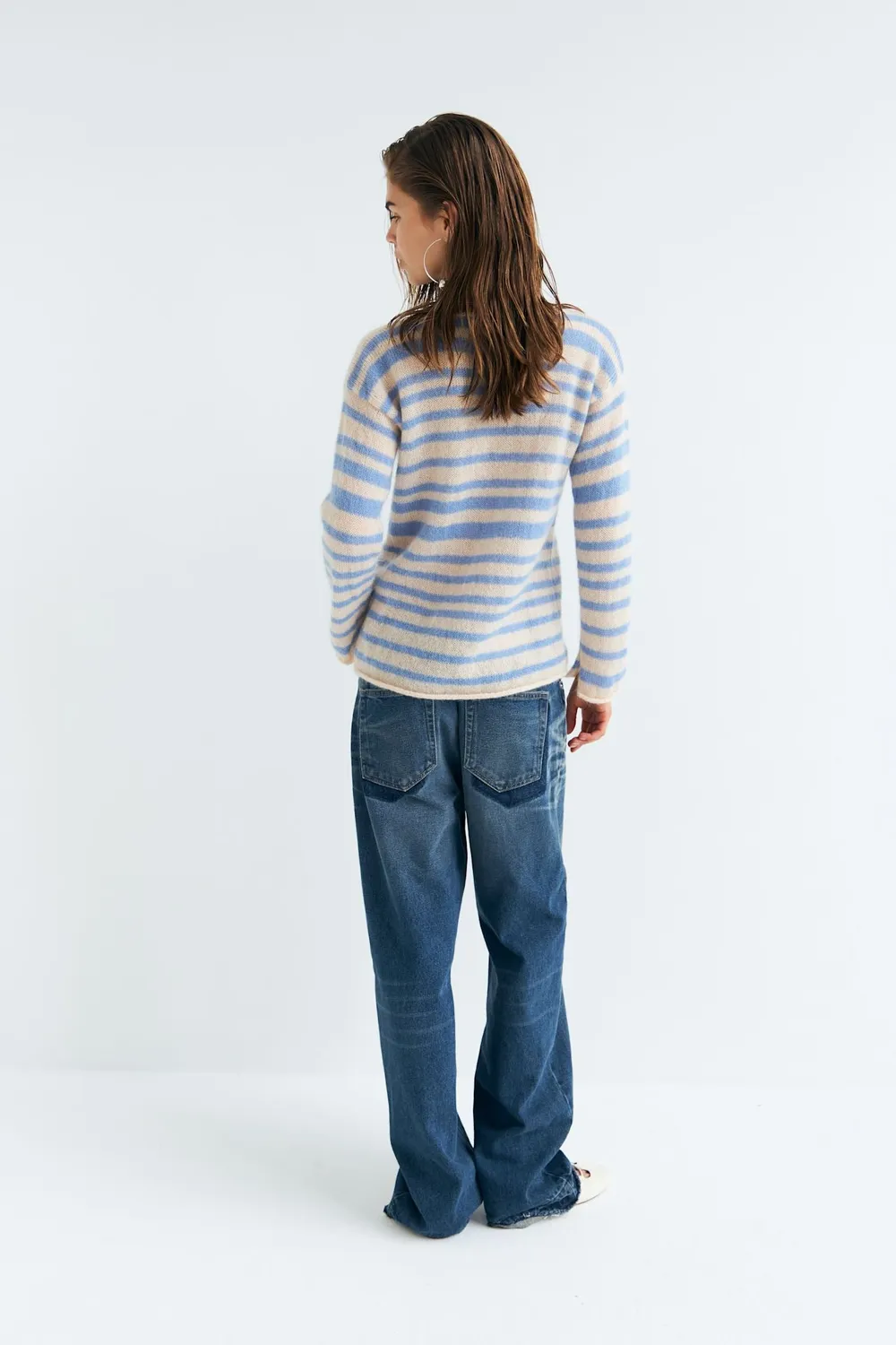 DAWNXDARE SINEA cardigan 620 sky stribet mohair
