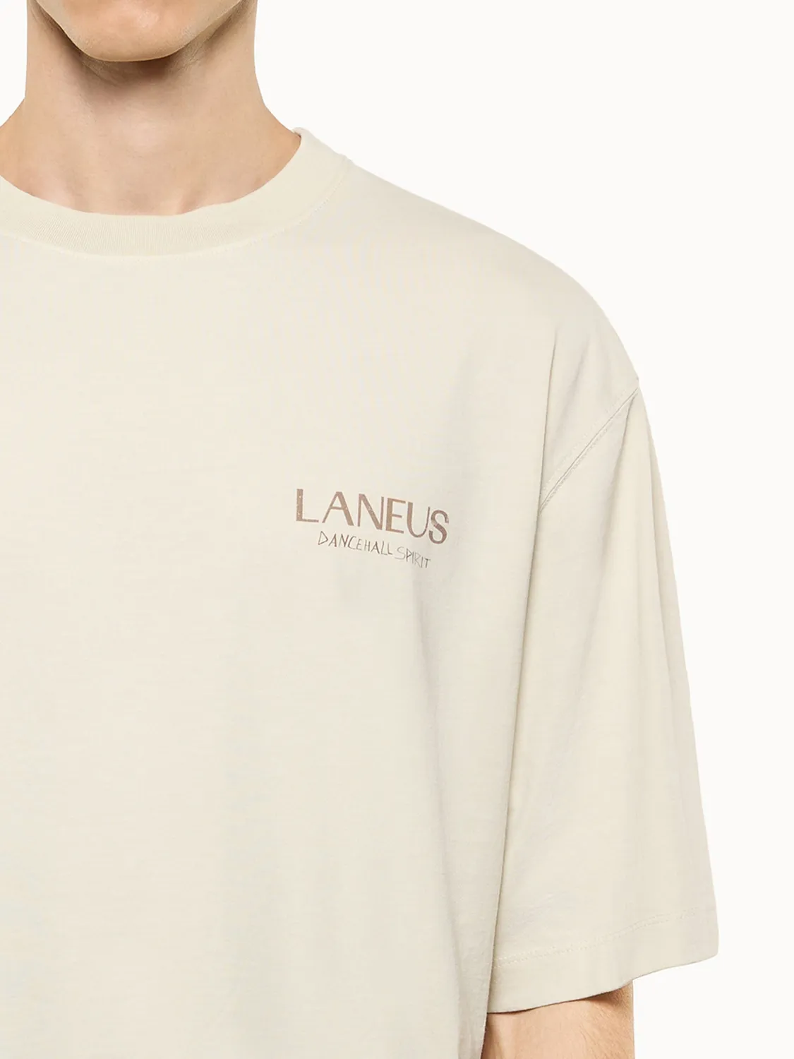 Laneus Oversized Jersey t-shirt bomuld creme