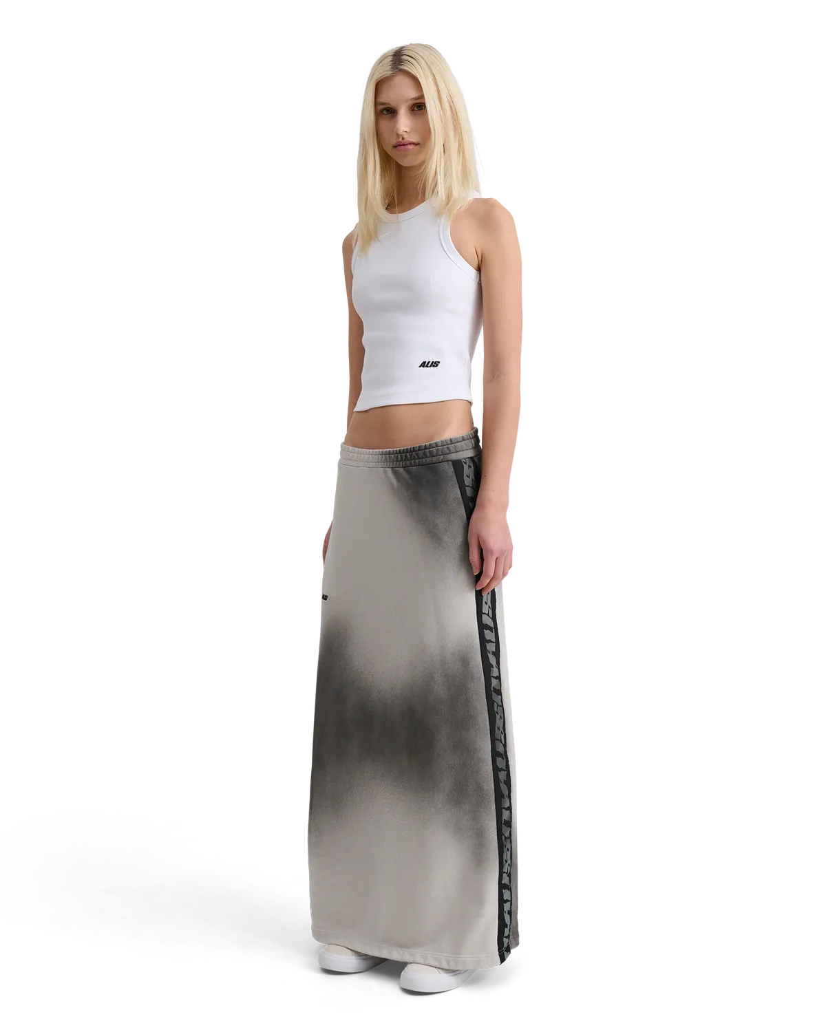 Alis Whitney Baby tanktop hvid rib cropped bomuld
