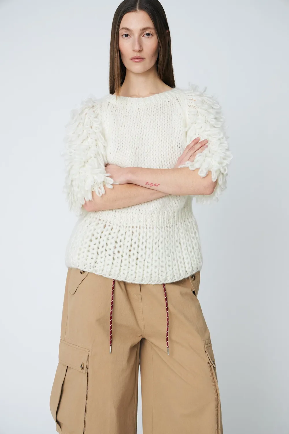 DAWNXDARE ELSIE CREW pullover 102 Chalk mohair