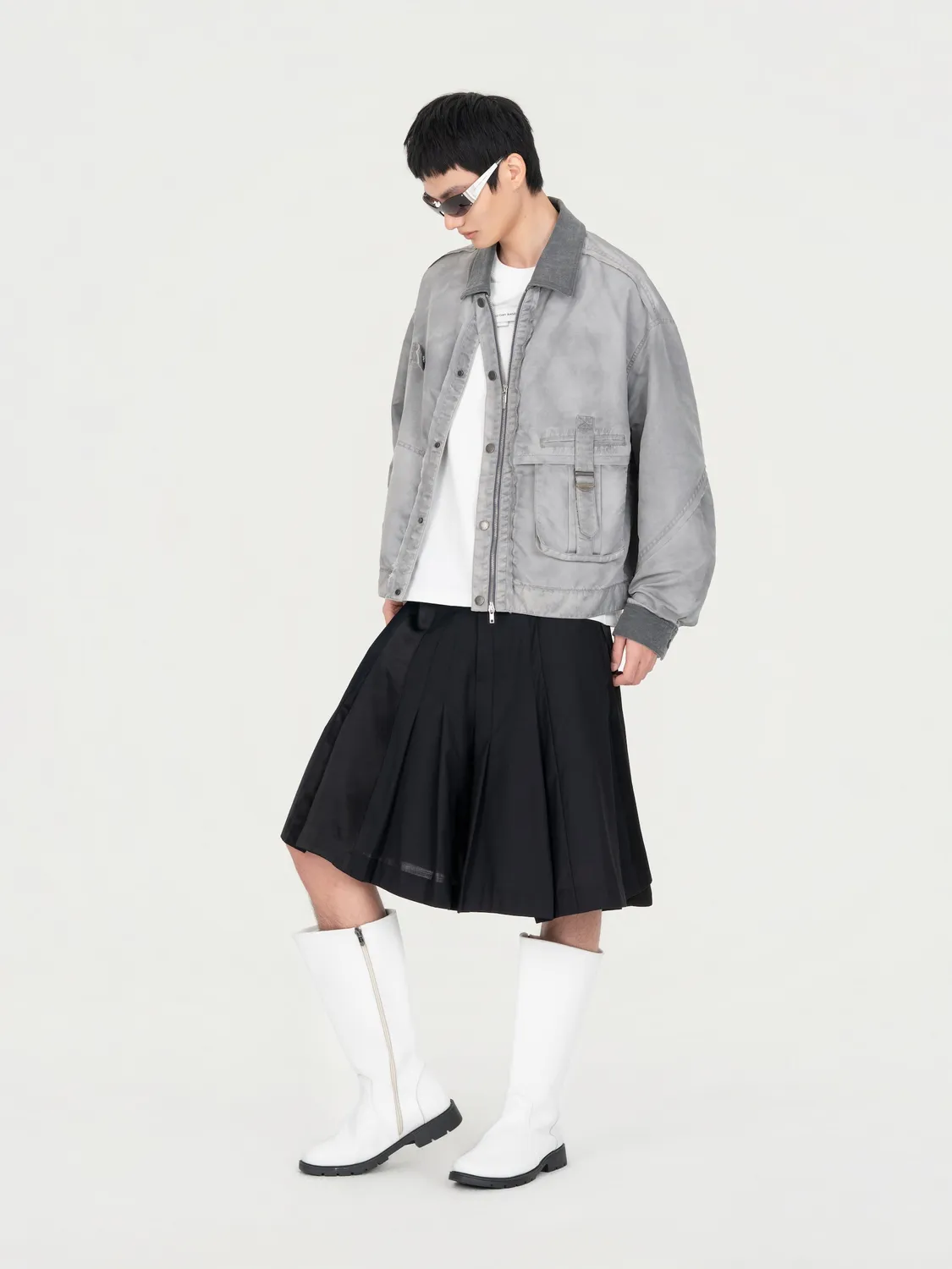 Feng Chen Wang Sandwashed Nylon jakke XS-XL grå let