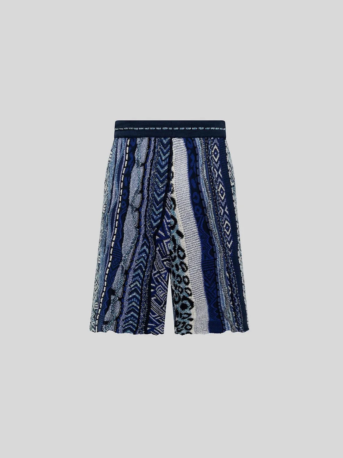 Laneus Multi-Thread Jacquard bermudashorts blå bomuld