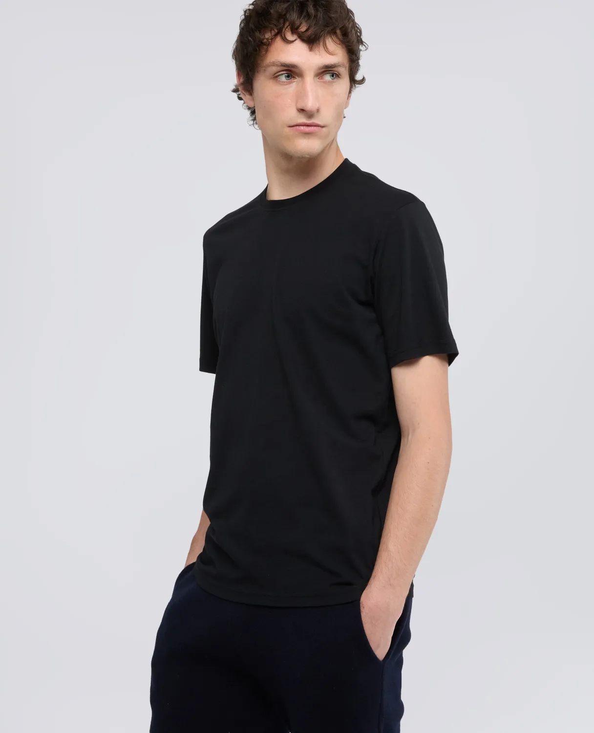 Aspesi T-shirt bomuldsjersey sort slim fit