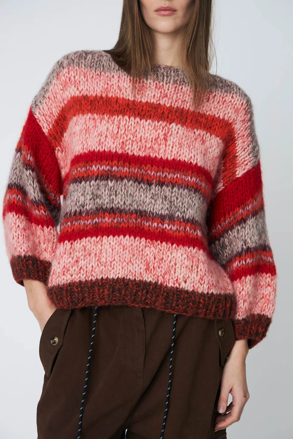 DAWNXDARE LOLA CREW 335 sweater chili stribet