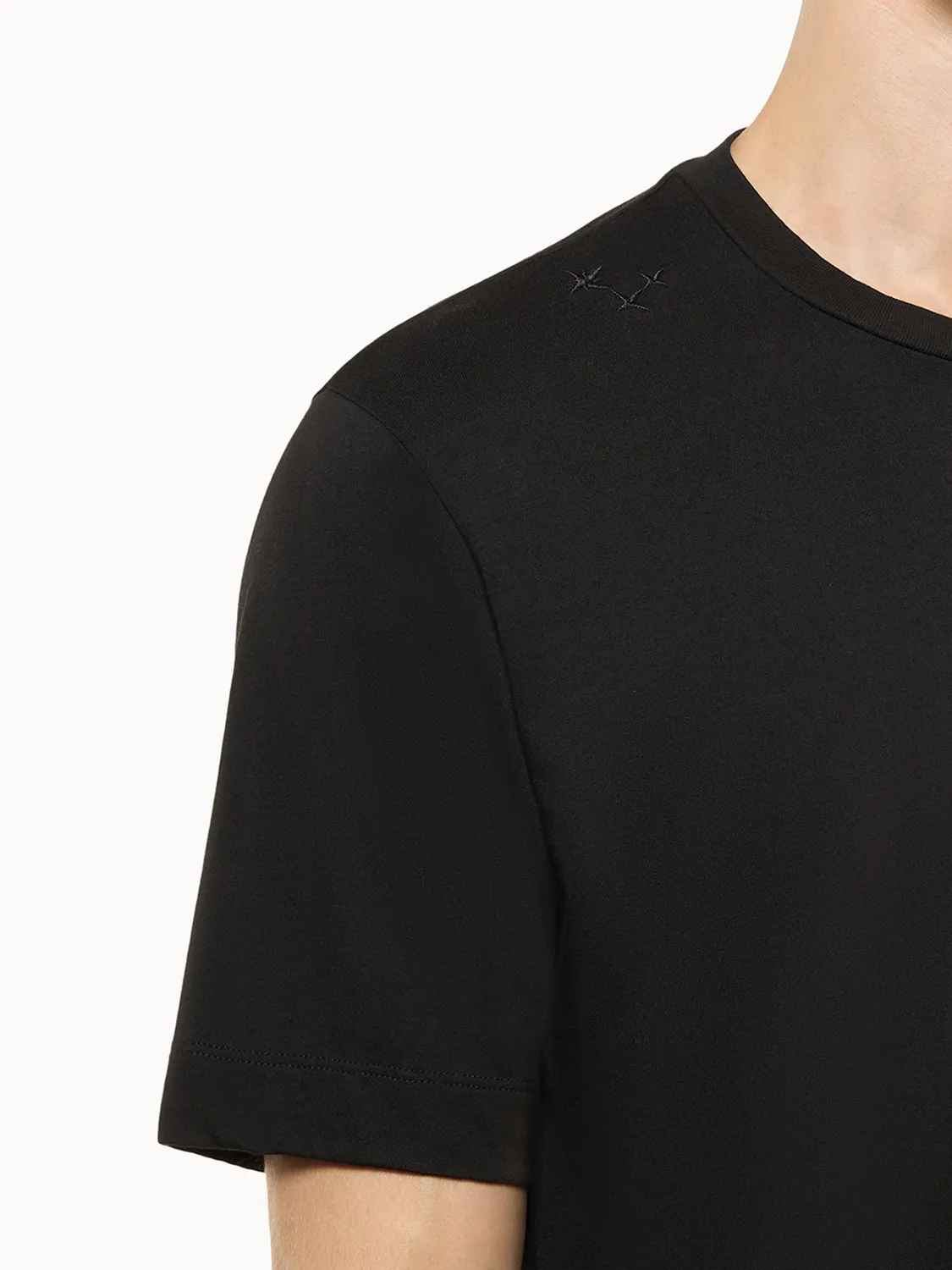 Laneus Oversized t-shirt sort bomuld broderi