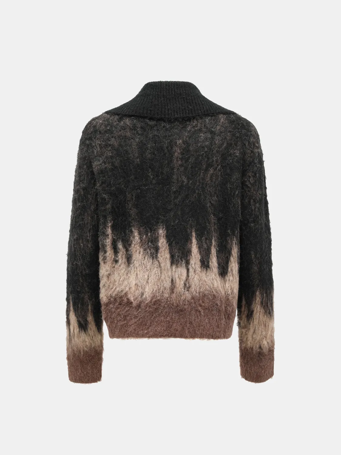 Feng Chen Wang Jacquard Knit Zip-Up Cardigan brun