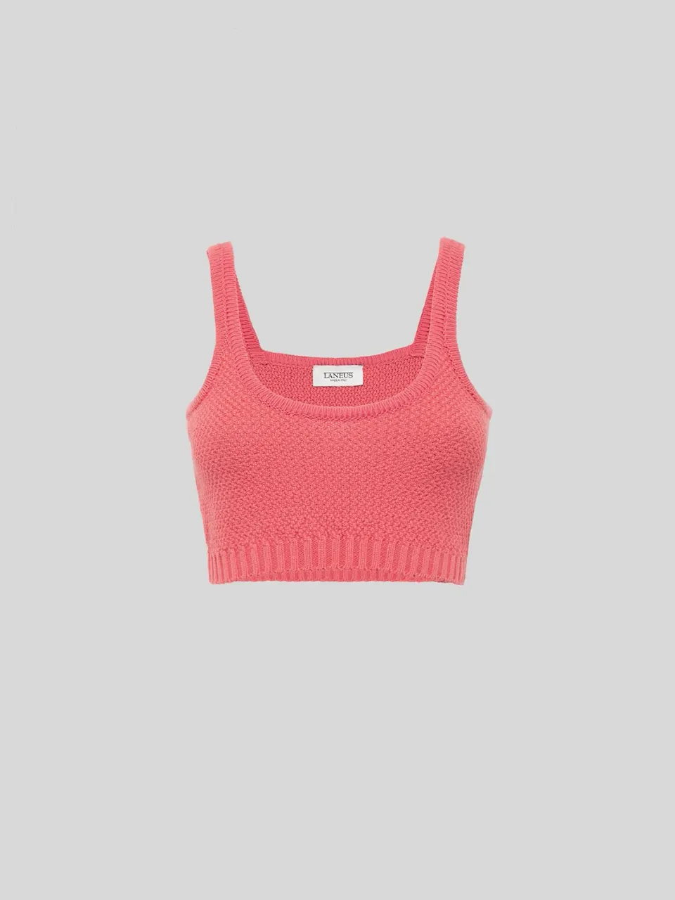 Laneus Knitted Top crop top pink bomuld