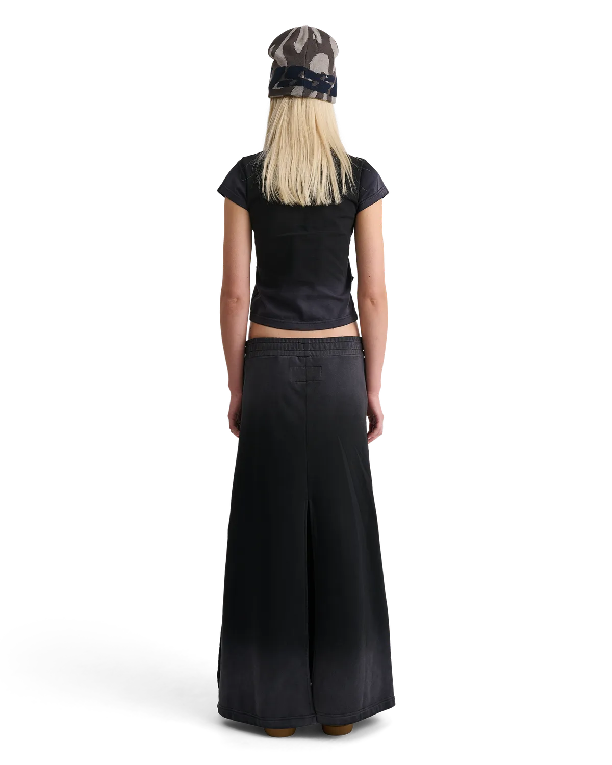 Alis Nirah long jersey nederdel faded black bomuld