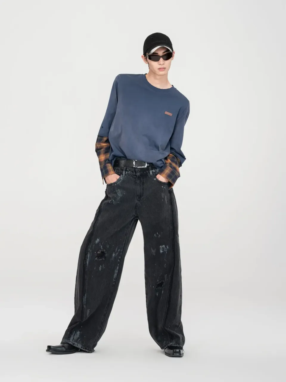 Feng Chen Wang Gradient Washed t-shirt navy XS-XL