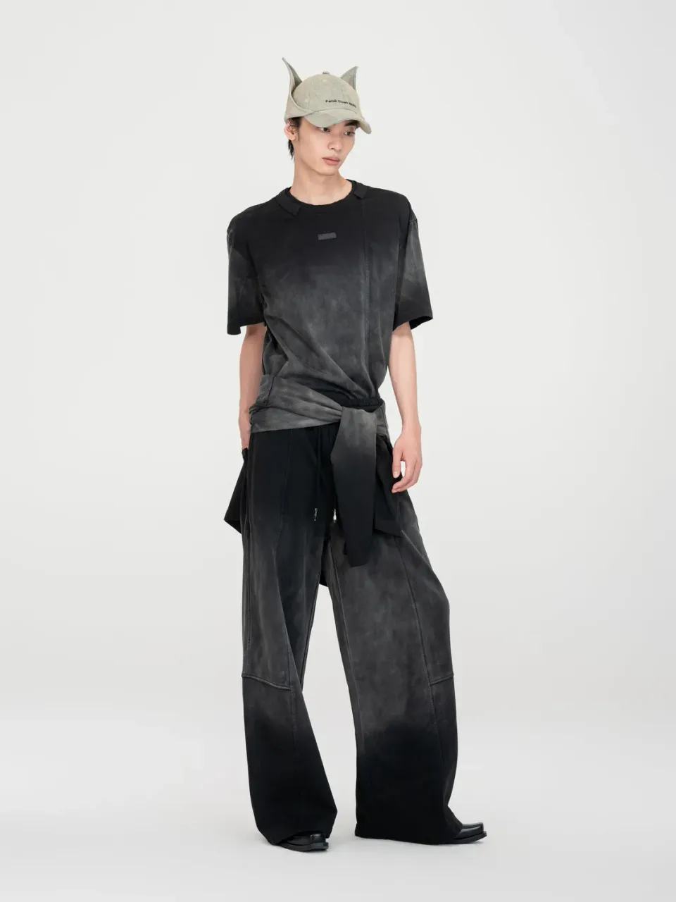 Feng Chen Wang Black-Grey Washed bukser sort-grå