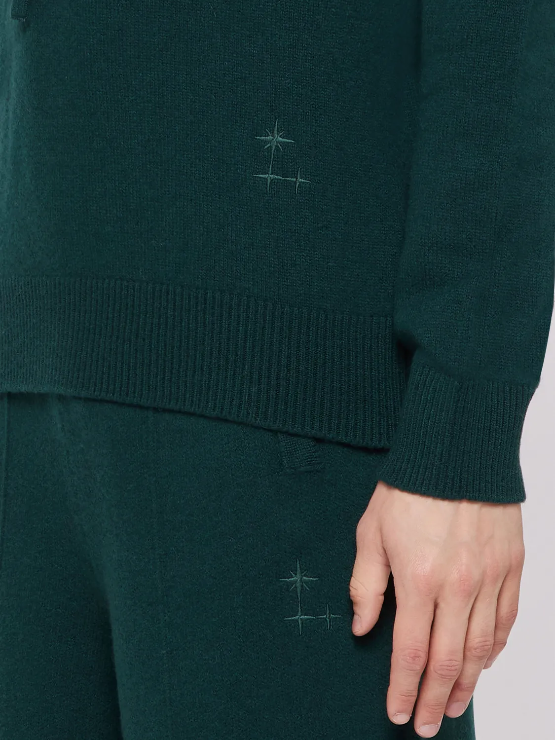 Laneus Wool Cashmere Hoodie hættetrøje gron uld