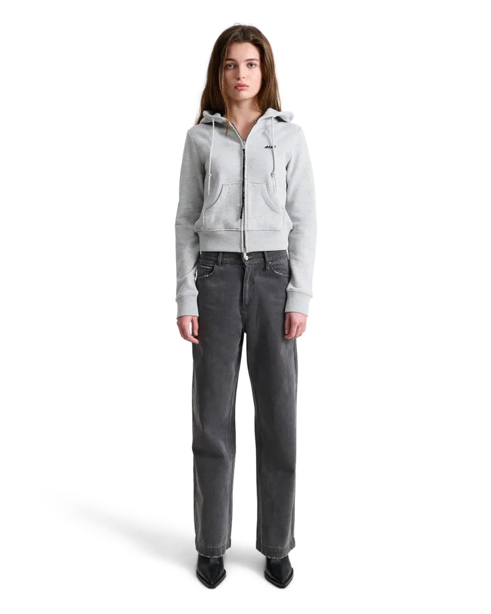 Alis Lauren hættetrøje lynlås grey melange