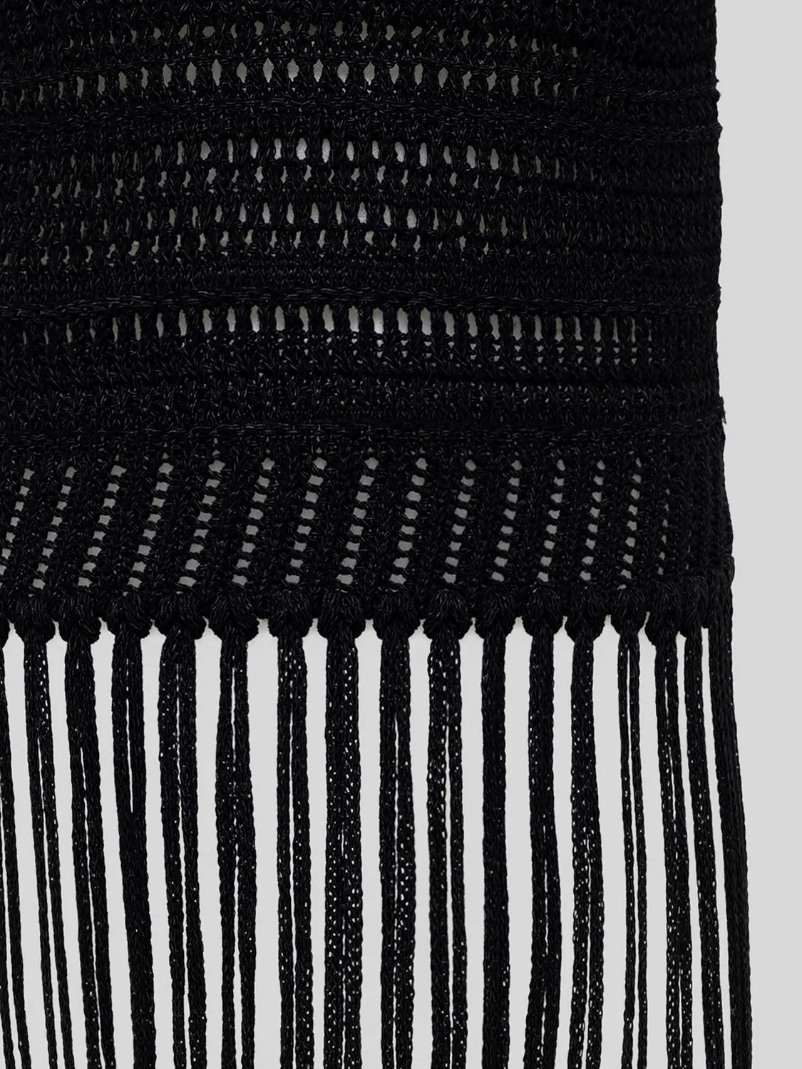 Laneus Fringed top sort viskose frynser