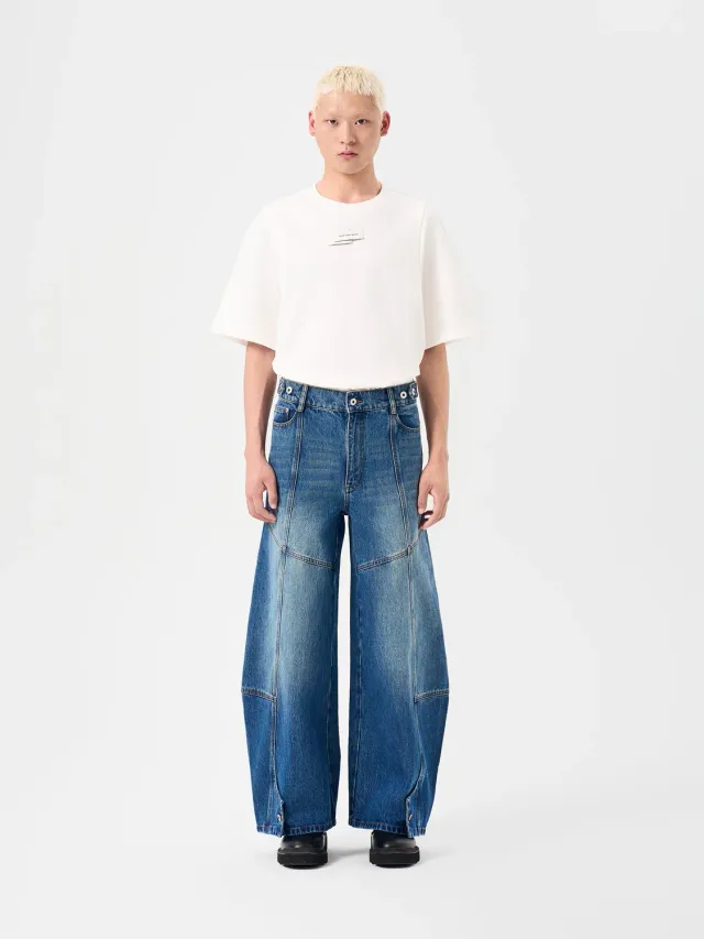 Feng Chen Wang Deconstructed Stitch jeans blå