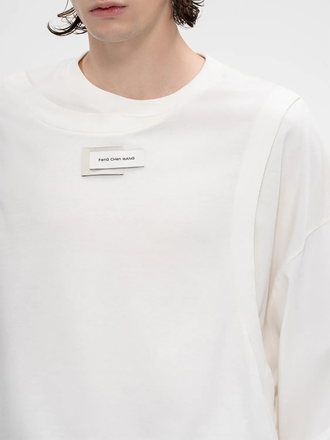 Feng Chen Wang Double Neck jersey løs herre
