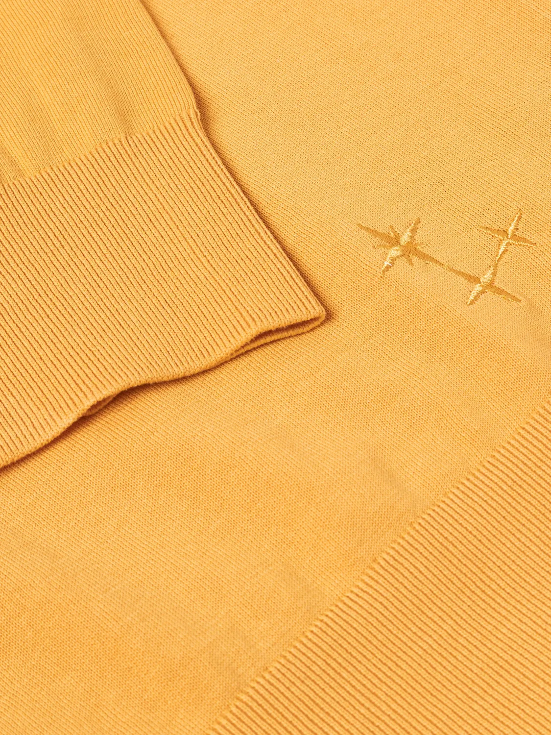 Laneus Cotton Crew striktrøje saffron bomuld