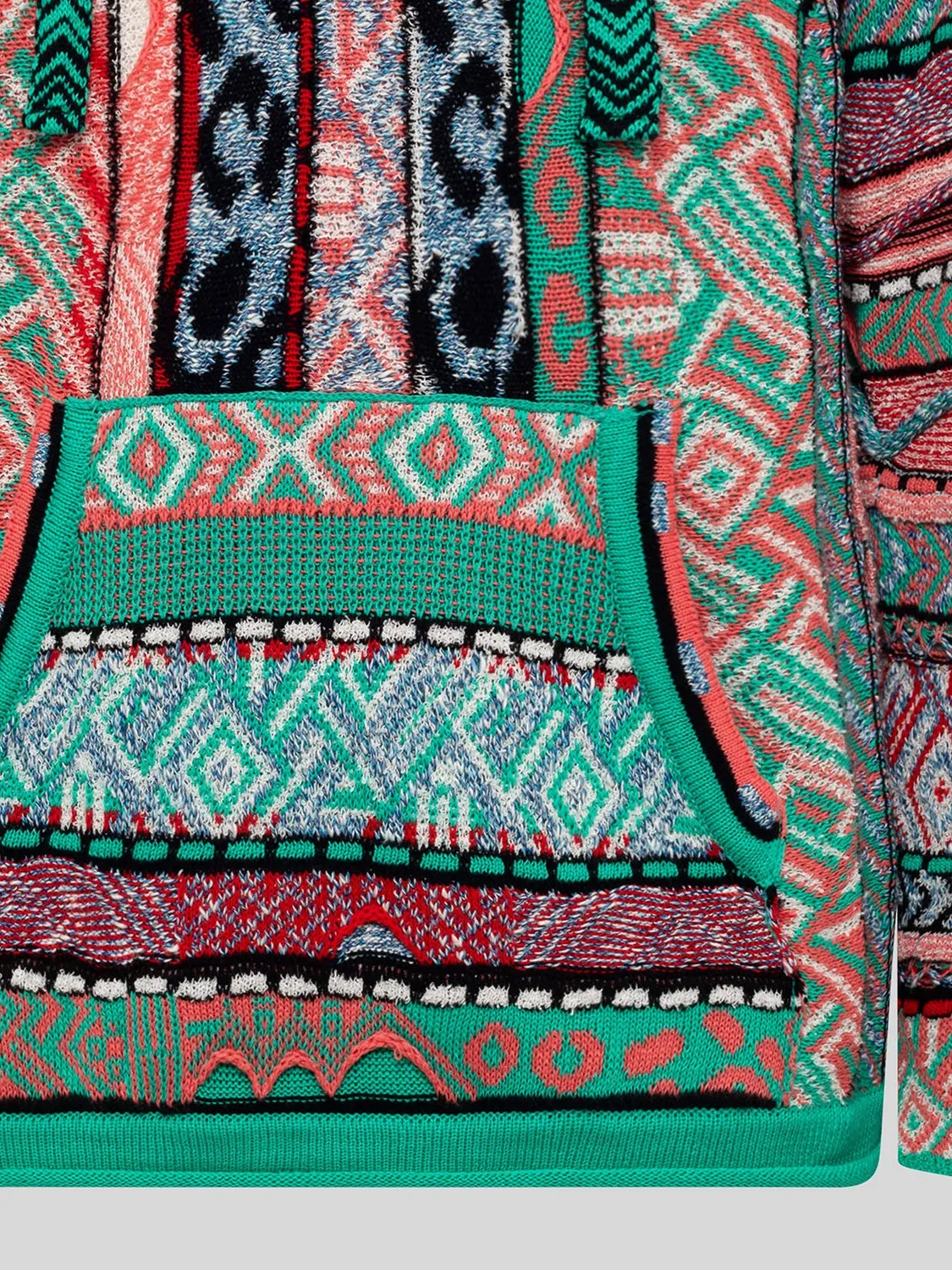 Laneus Jacquard hoodie emerald green bomuld