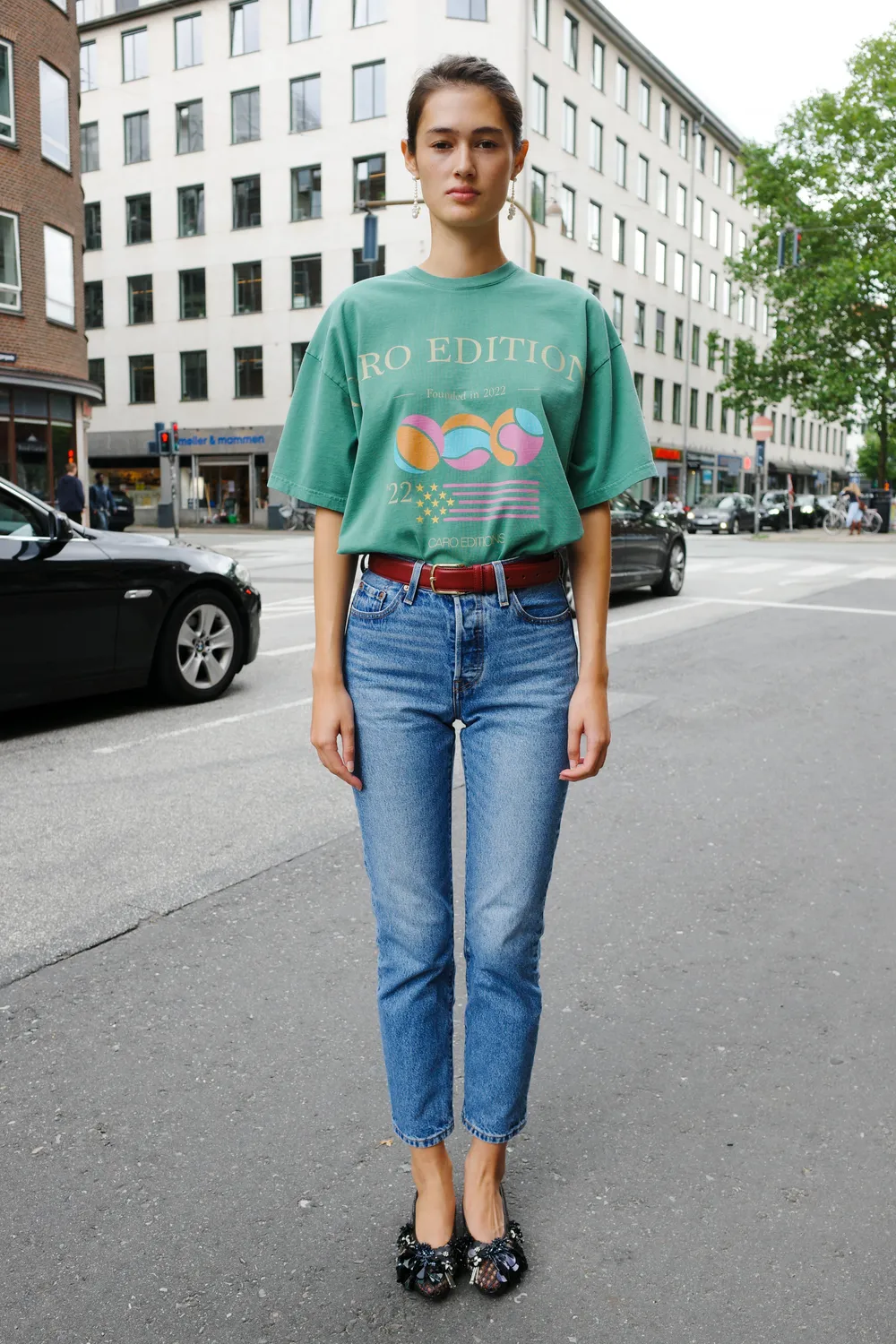 Caro Editions Freddy t-shirt washed green tennis økologisk