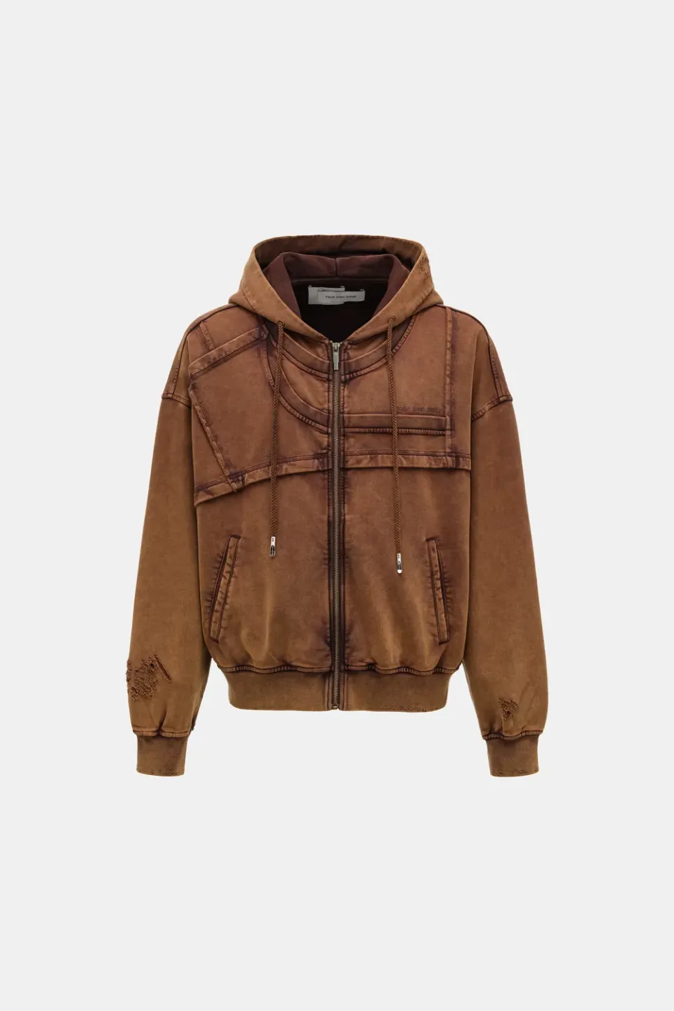 Feng Chen Wang Sandwashed Ripped Jersey hoodie med slid