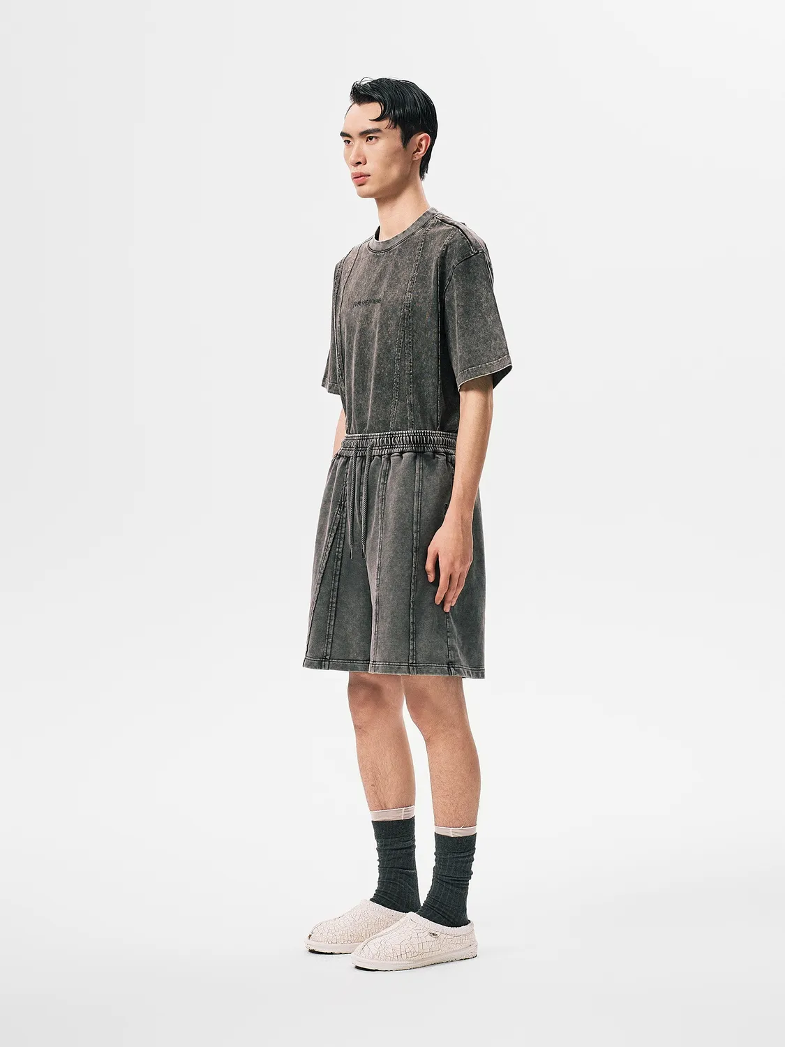 Feng Chen Wang Tie Dyed shorts sort bomuld